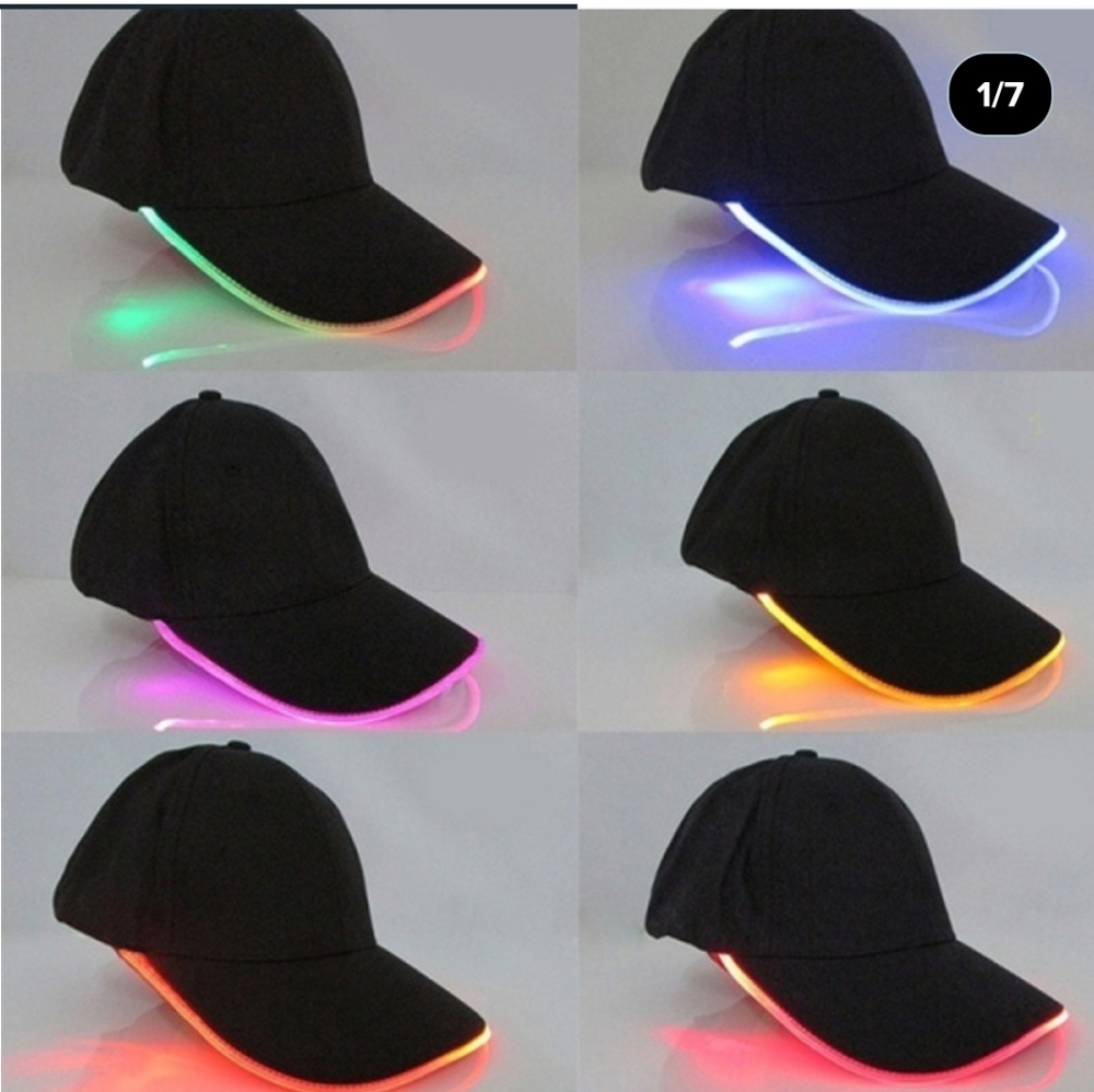 5 COLORS TO CHOSE LED FIBER OPTIC LIGHTED BASEBALL CAP UNISEX